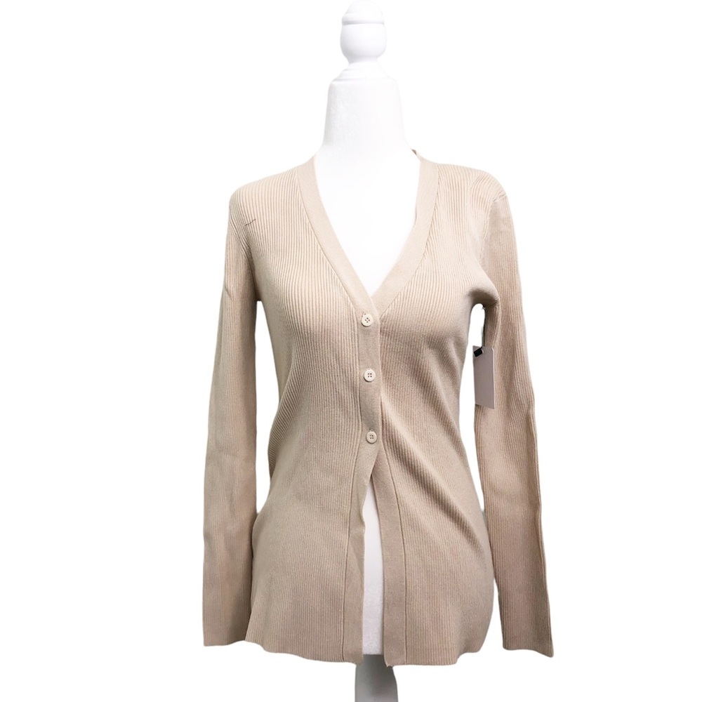 Olivaceous ribbed cardi Cardigan cream